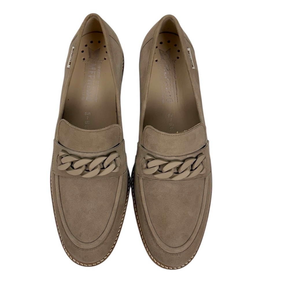 Mephisto Womens Size 9.5 Light Taupe Salka Lug Sole Loafer Shoes Suede Leather - Picture 8 of 11